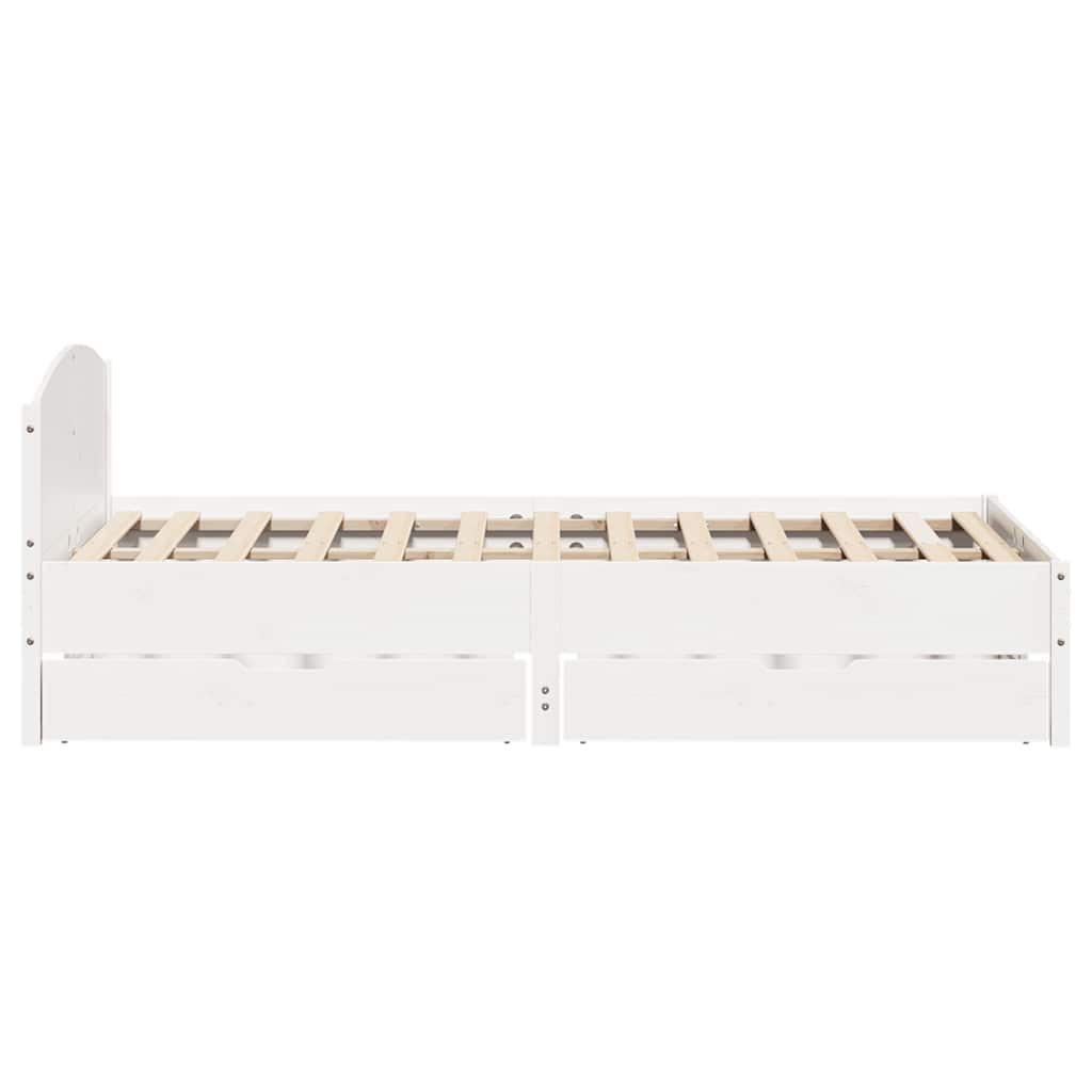 sengeramme uden madras 120x190 cm massivt fyrretræ hvid