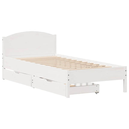 sengeramme uden madras 100x200 cm massivt fyrretræ hvid