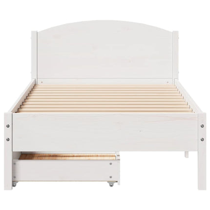sengeramme uden madras 100x200 cm massivt fyrretræ hvid