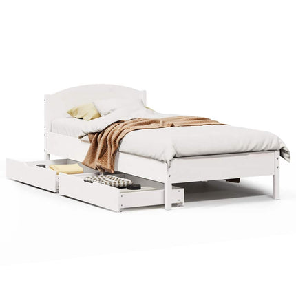 sengeramme uden madras 90x200 cm massivt fyrretræ hvid