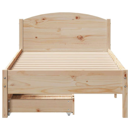 sengeramme uden madras 75x190 cm massivt fyrretræ