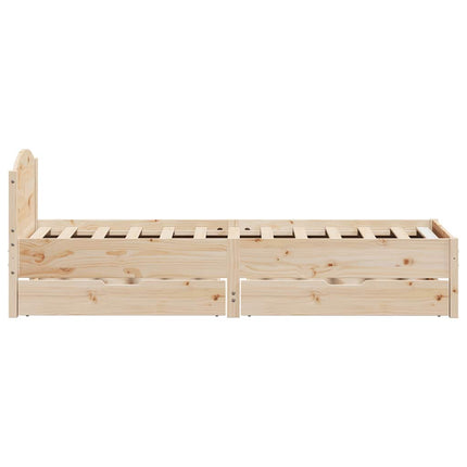 sengeramme uden madras 75x190 cm massivt fyrretræ
