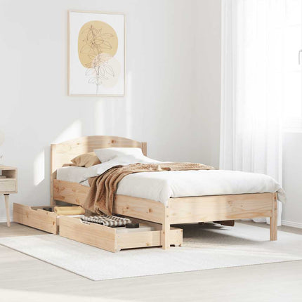sengeramme uden madras 75x190 cm massivt fyrretræ