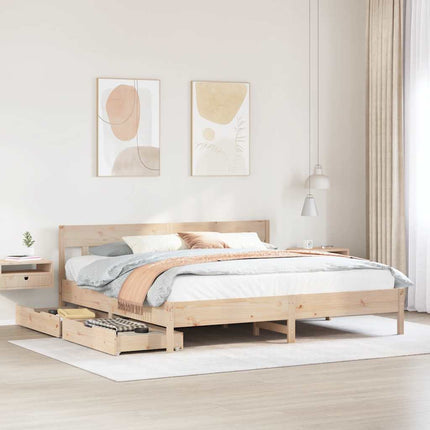 sengeramme uden madras 200x200 cm massivt fyrretræ