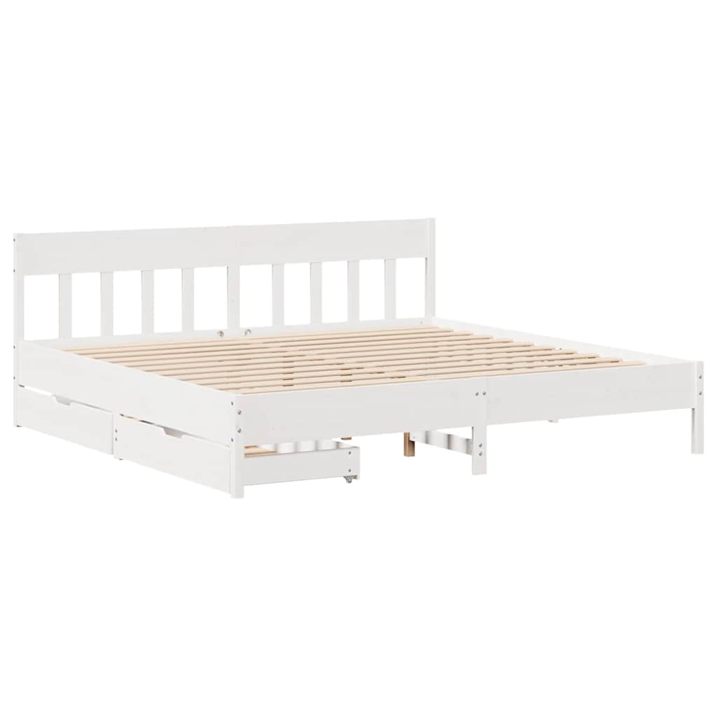 sengeramme uden madras 180x200 cm massivt fyrretræ hvid