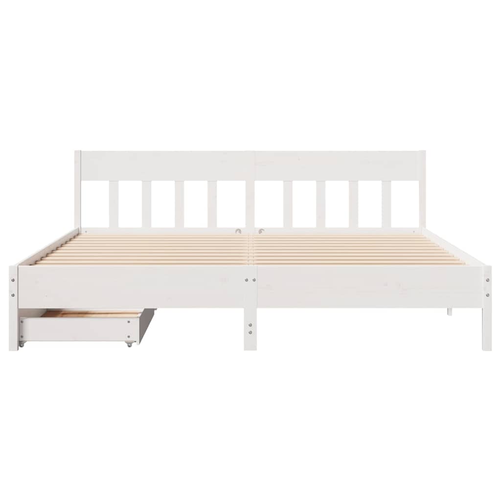 sengeramme uden madras 180x200 cm massivt fyrretræ hvid