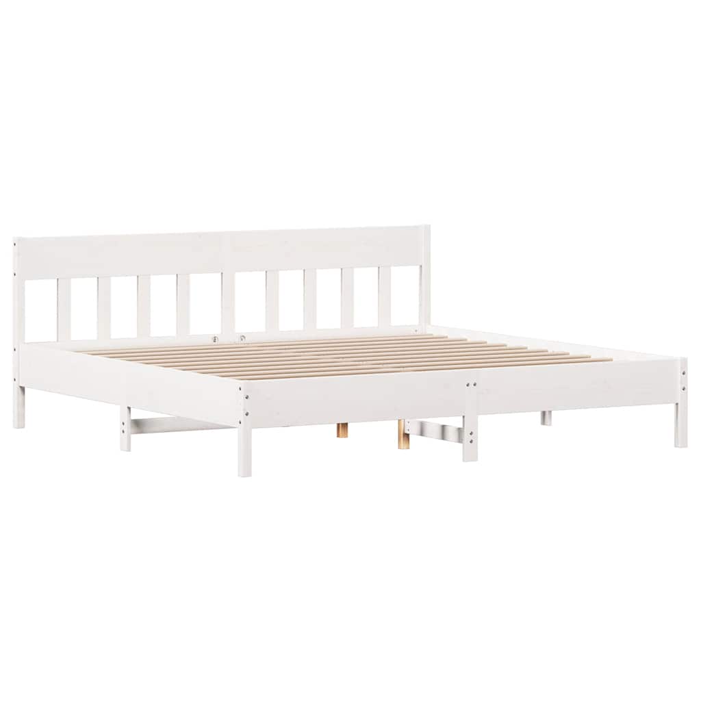 sengeramme uden madras 180x200 cm massivt fyrretræ hvid