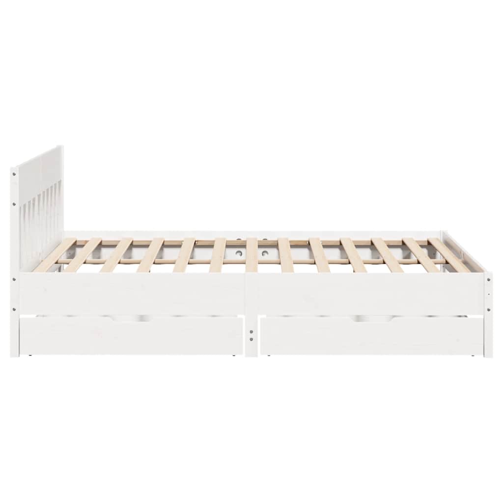 sengeramme uden madras 180x200 cm massivt fyrretræ hvid