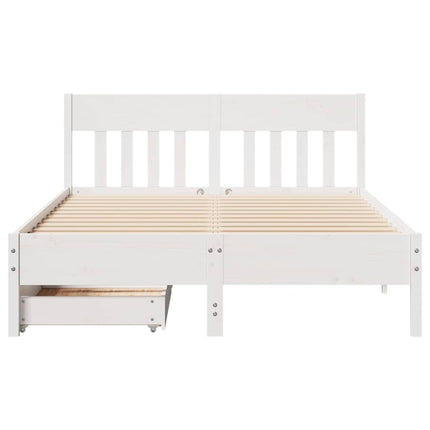 sengeramme uden madras 160x200 cm massivt fyrretræ hvid
