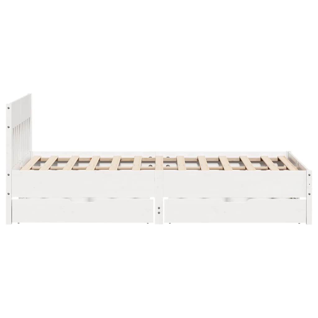 sengeramme uden madras 140x200 cm massivt fyrretræ hvid
