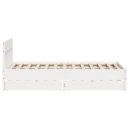 sengeramme uden madras 120x200 cm massivt fyrretræ hvid