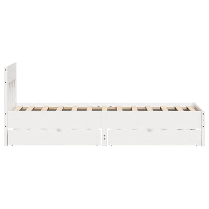 sengeramme uden madras 100x200 cm massivt fyrretræ hvid