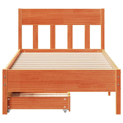 sengeramme uden madras 100x200 cm massivt fyrretræ gyldenbrun