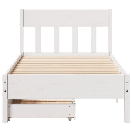sengeramme uden madras 90x200 cm massivt fyrretræ hvid