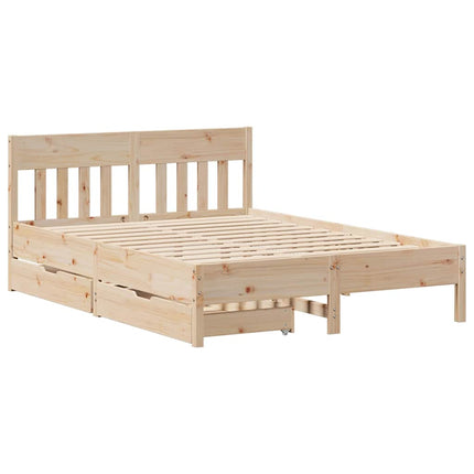sengeramme uden madras 140x190 cm massivt fyrretræ