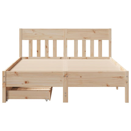 sengeramme uden madras 140x190 cm massivt fyrretræ