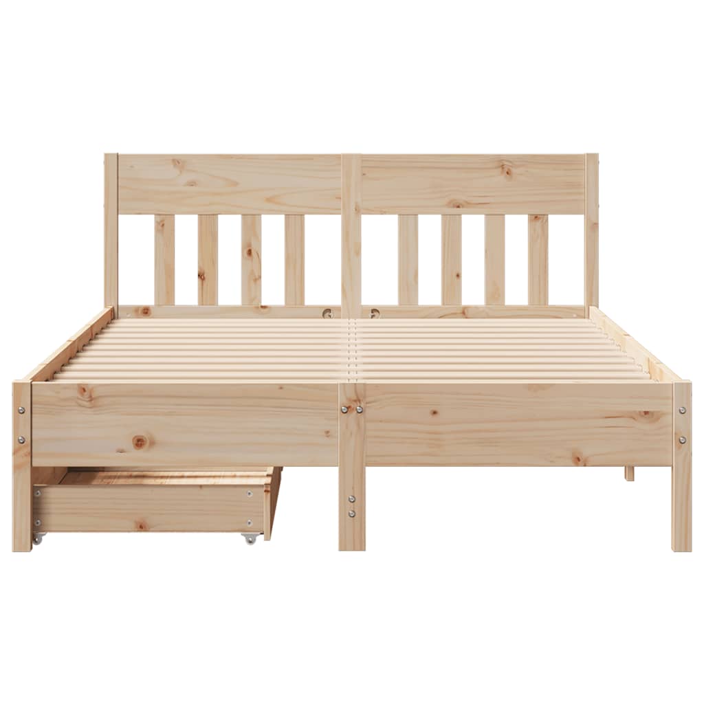 sengeramme uden madras 140x190 cm massivt fyrretræ