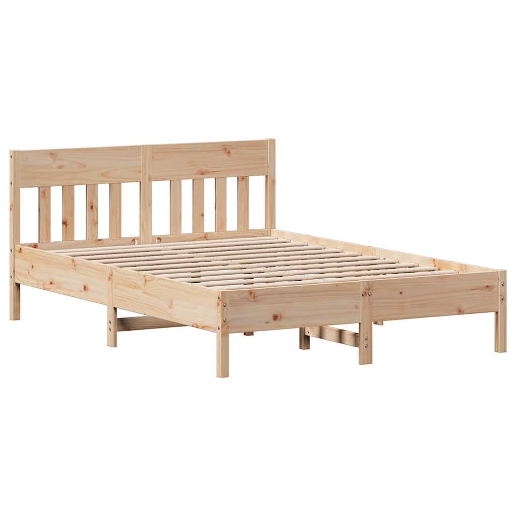 sengeramme uden madras 140x190 cm massivt fyrretræ