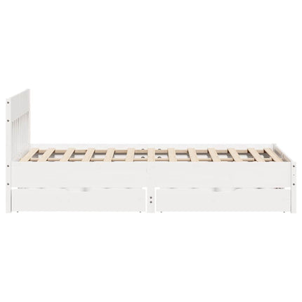 sengeramme uden madras 140x190 cm massivt fyrretræ hvid