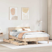 sengeramme uden madras 135x190 cm massivt fyrretræ hvid
