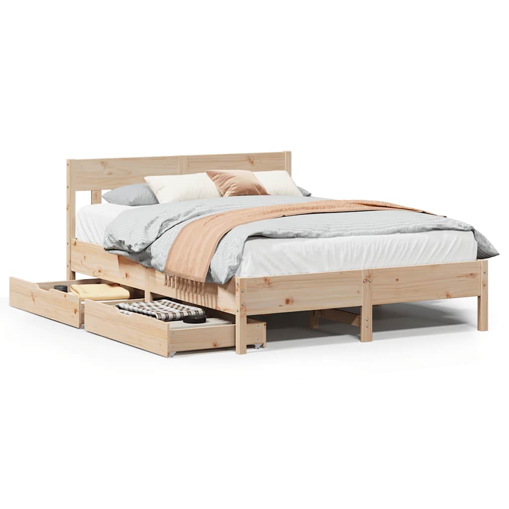 sengeramme uden madras 120x190 cm massivt fyrretræ