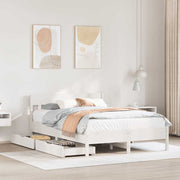 sengeramme uden madras 120x190 cm massivt fyrretræ hvid