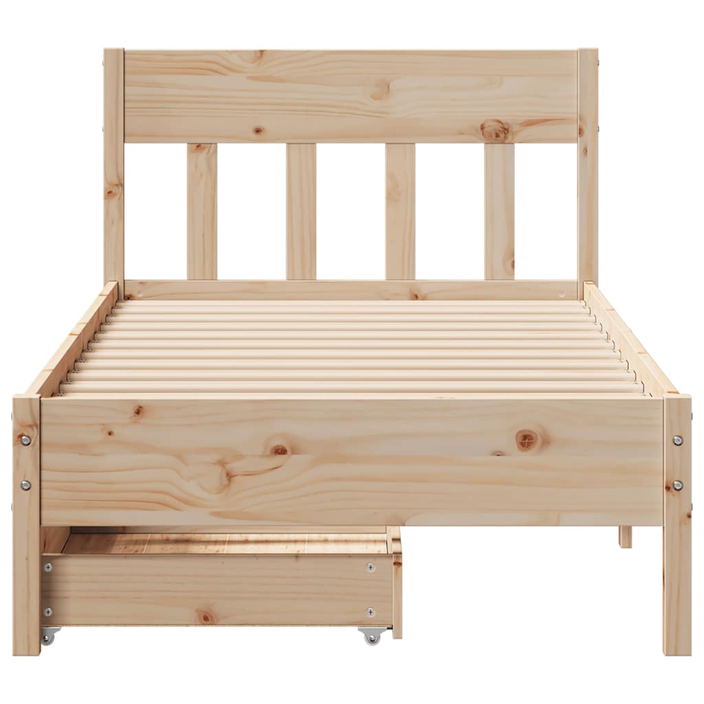 sengeramme uden madras 90x190 cm massivt fyrretræ