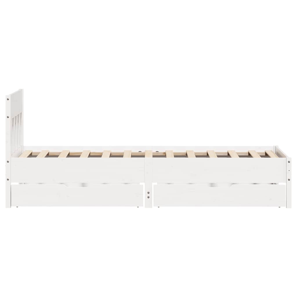 sengeramme uden madras 90x190 cm massivt fyrretræ hvid