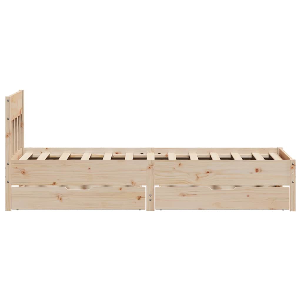 sengeramme uden madras 75x190 cm massivt fyrretræ