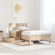 sengeramme uden madras 75x190 cm massivt fyrretræ