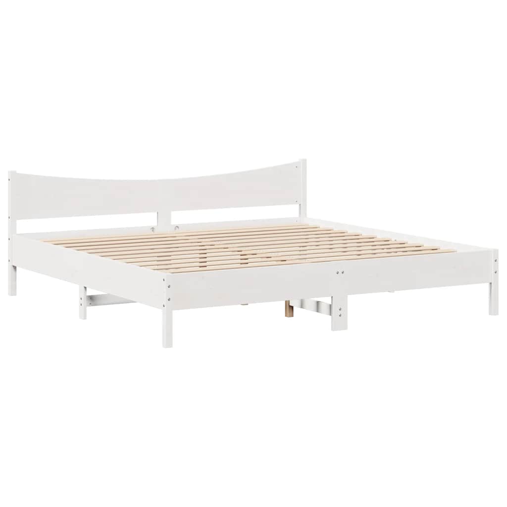 sengeramme med skuffer 180x200 cm massivt fyrretræ hvid