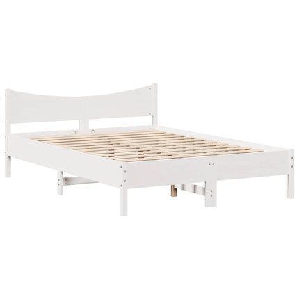 sengeramme med skuffer 150x200 cm massivt fyrretræ hvid