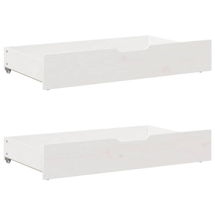 sengeramme med skuffer 150x200 cm massivt fyrretræ hvid