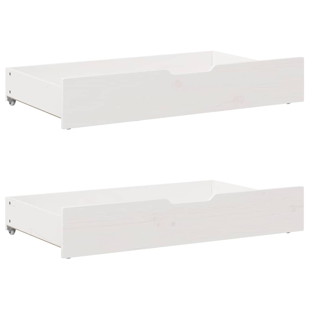 sengeramme med skuffer 120x200 cm massivt fyrretræ hvid
