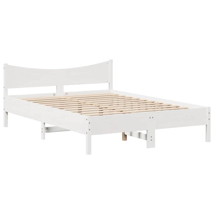sengeramme med skuffer 140x190 cm massivt fyrretræ hvid