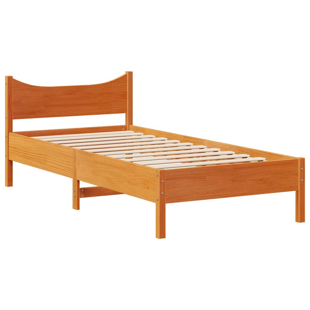 sengeramme med skuffer 90x190 cm massivt fyrretræ gyldenbrun