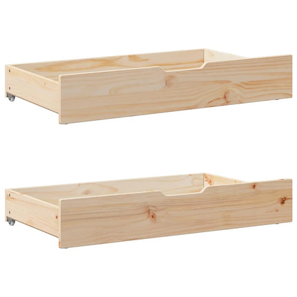 sengeramme med skuffer 75x190 cm massivt fyrretræ