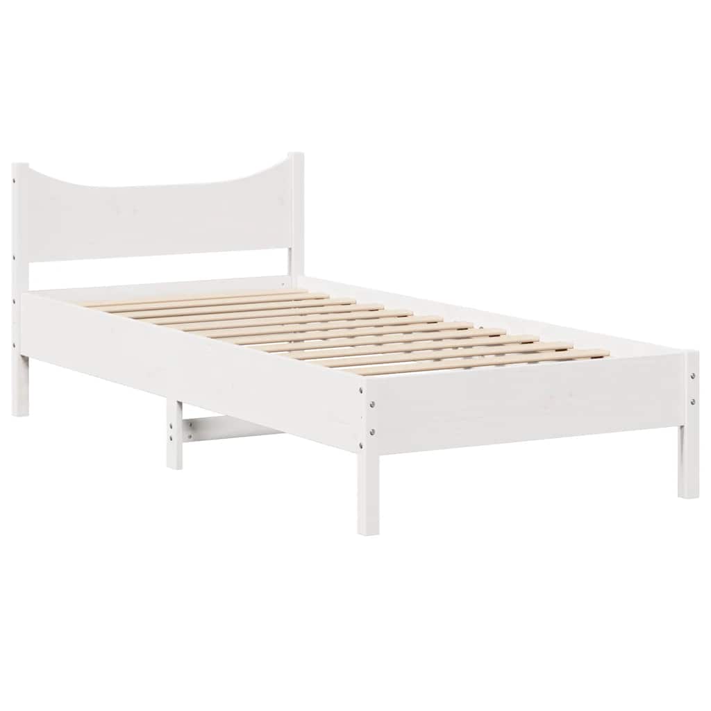 sengeramme med skuffer 75x190 cm massivt fyrretræ hvid