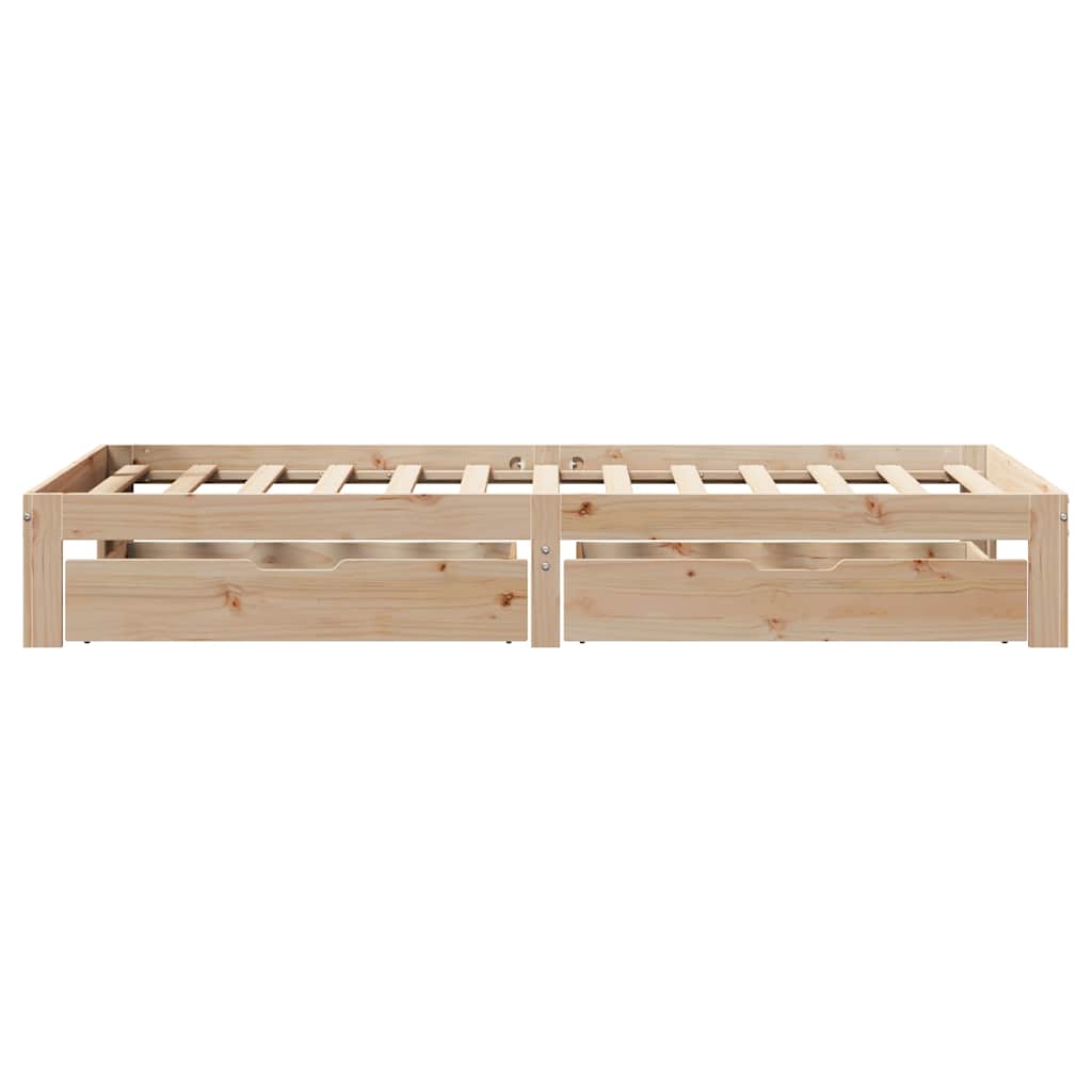 sengeramme med skuffer 100x200 cm massivt fyrretræ