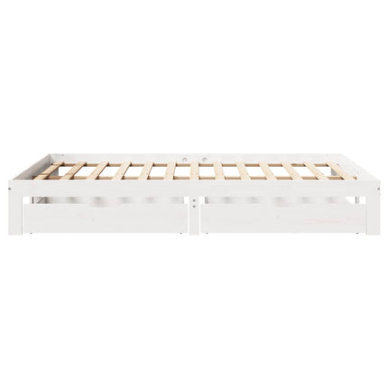 sengeramme med skuffer 120x200 cm massivt fyrretræ hvid