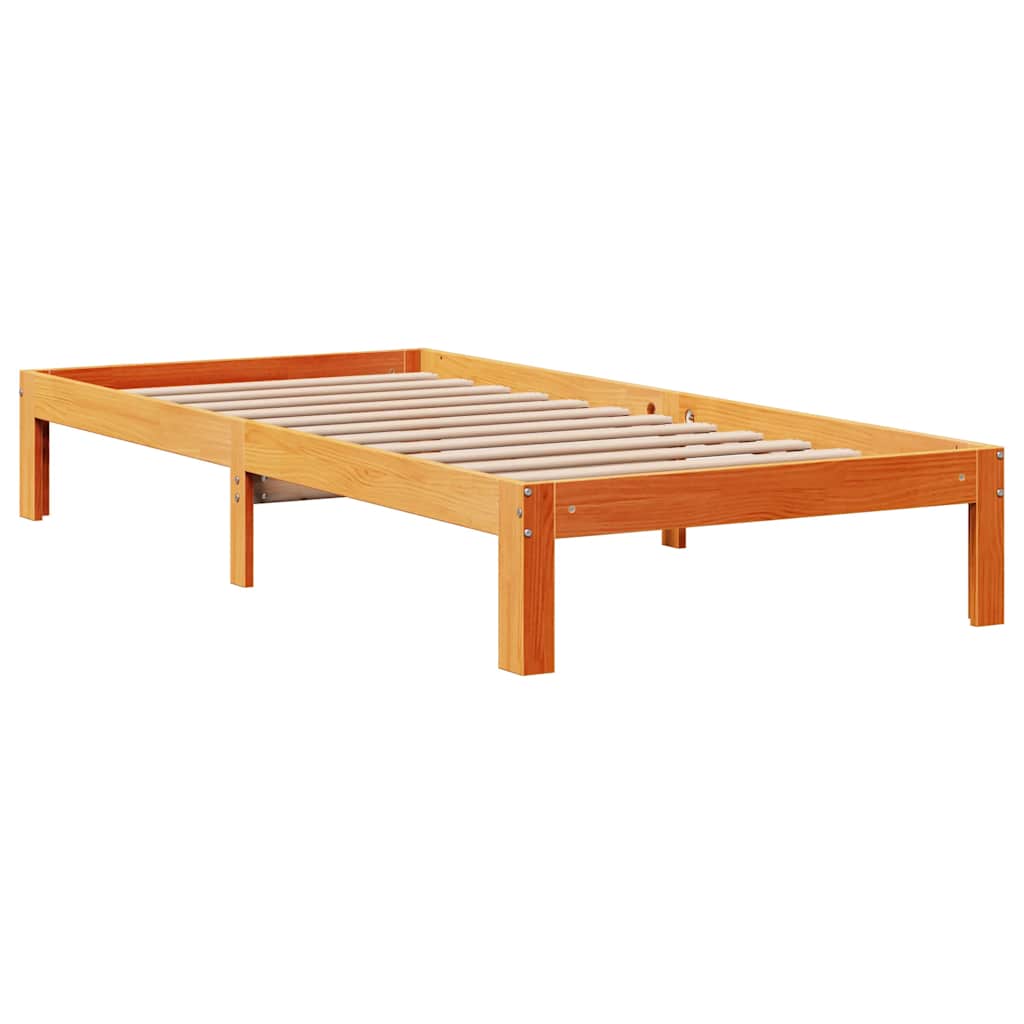 sengeramme med skuffer 90x190 cm massivt fyrretræ gyldenbrun