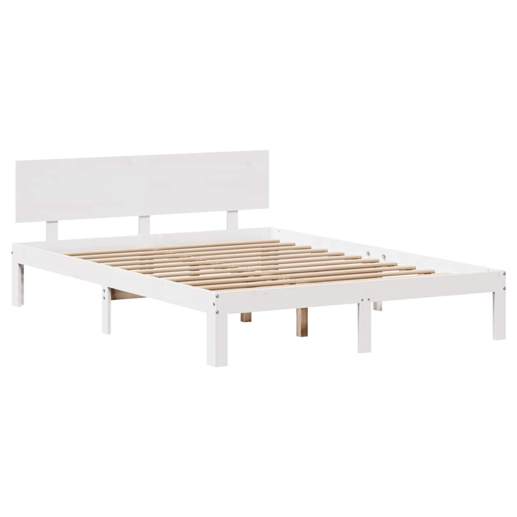 sengeramme med skuffer 120x190 cm massivt fyrretræ hvid