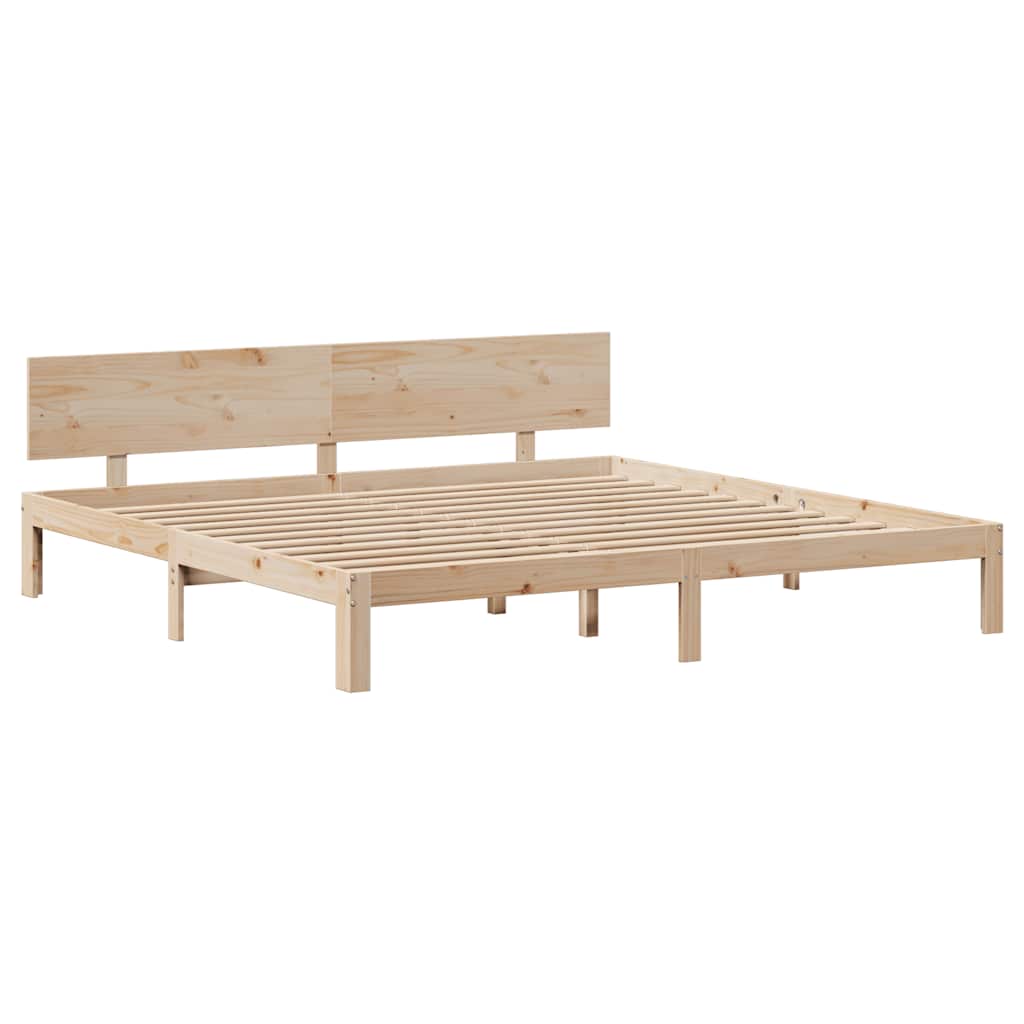 sengeramme med skuffer 200x200 cm massivt fyrretræ