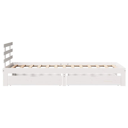 sengeramme med skuffer 75x190 cm massivt fyrretræ hvid