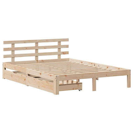 sengeramme med skuffer 120x200 cm massivt fyrretræ
