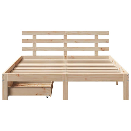 sengeramme med skuffer 120x200 cm massivt fyrretræ