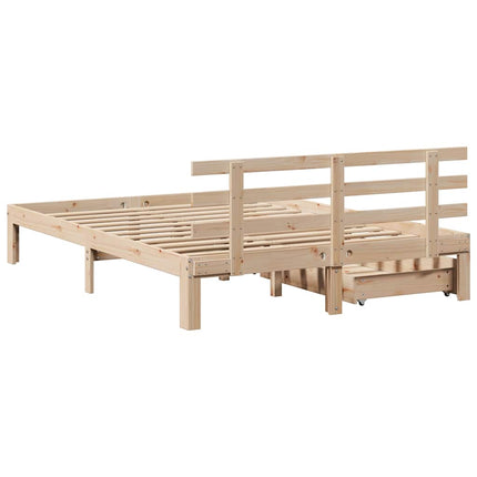sengeramme med skuffer 120x200 cm massivt fyrretræ
