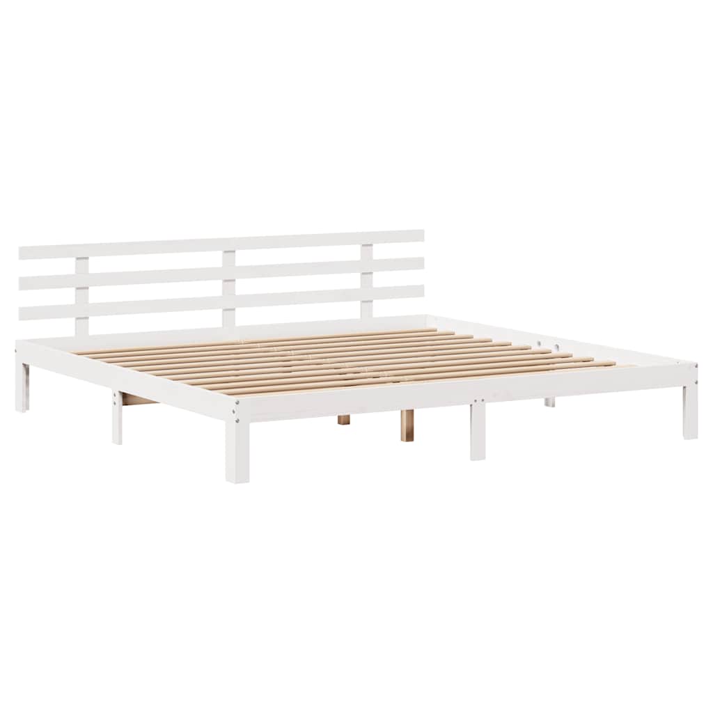 sengeramme med skuffer 180x200 cm massivt fyrretræ hvid