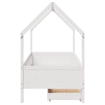 sengeramme til juniorseng m. skuffer 90x190 cm massivt fyr