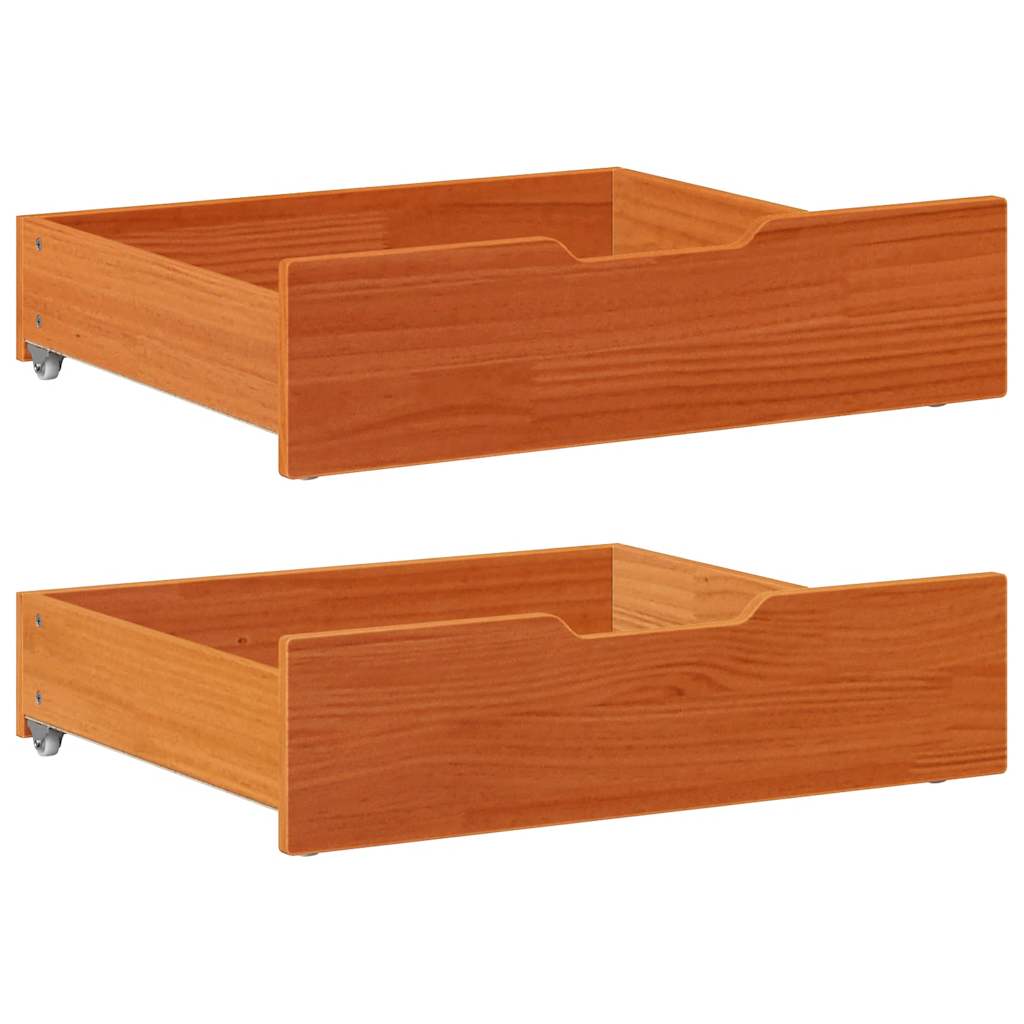 sengeramme til juniorseng m. skuffer 70x140 cm massivt fyr